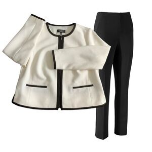 Talbots White and Black Blazer